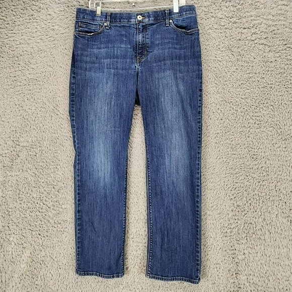 Levis Jeans Womens 16 525  Dark Wash Stretch Mid Rise Shaping Straight Leg - Picture 2 of 16